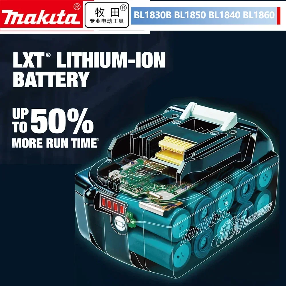 Imagem -02 - Bateria de Lítio para Makita Original de 100 6ah 5ah 3ah 18v Bl1830b Bl1850b Bl1850 Bl1840 Bl1860 Bl1815