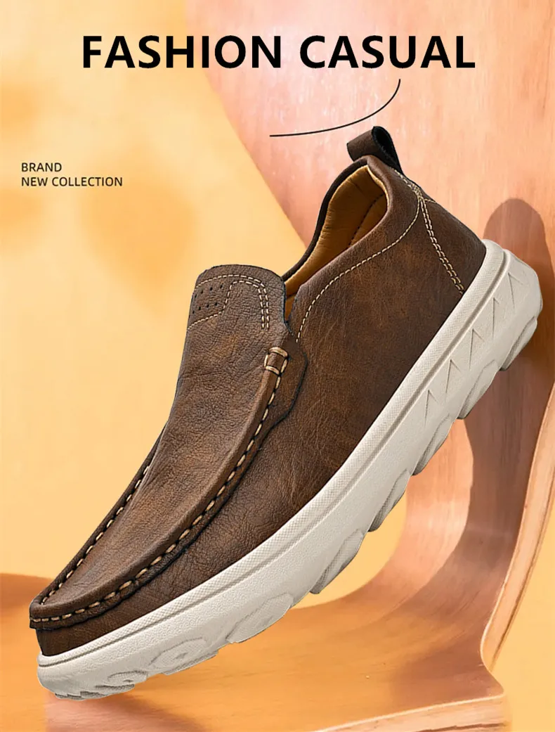 Neue Leder männer Müßiggänger Luxus Männer Casual Schuhe Mode Leichte Fahren Schuhe Atmungsaktive herren Schuhe Handgemachte Flache Schuhe – Detail 2