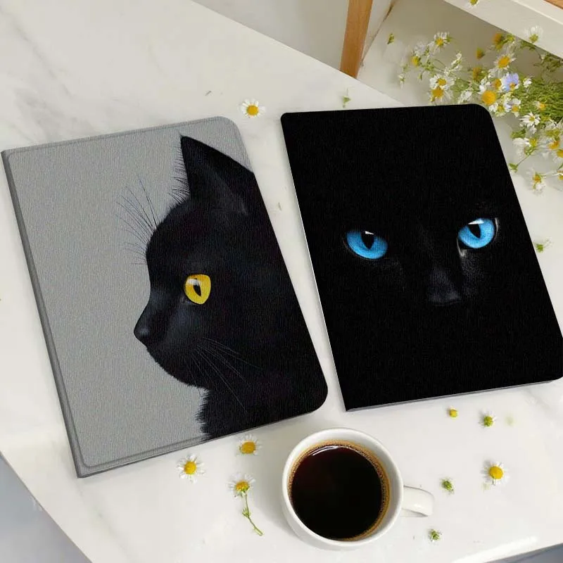 

Black Cat Side View Tablet Case For Huawei Honor MatePad MediaPad Air 5 6 7 11 V6 V7 V8 V9 X9 X8 T10 T10s C5e T5 Gift