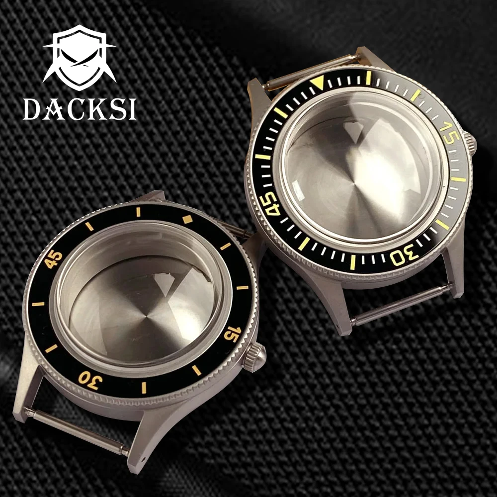 

DACKSI 40mm Automatic Watch Case Domed Sapphire Crystal Luminous 120 Clicks Bezel Dial Hands Fit NH34 NH35 NH36 ETA2824 Movement