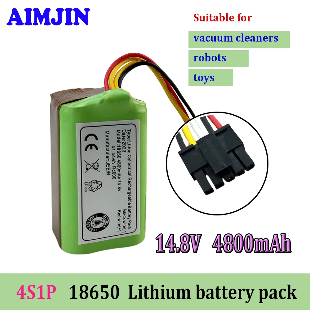 

14.8V 4800mAh vacuum cleaner battery - Xiaomi G1 4S1P 18650 lithium-ion robot vacuum cleaner battery backup battery