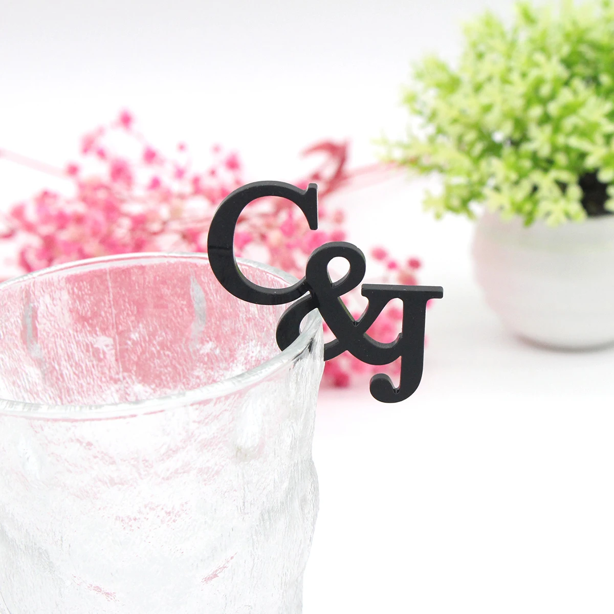 10/50/100pcs Personalized Laser Cut Name tags Wedding Toasting Tags Mirror Drink Charms  Cocktail Drink Markers Drink Stirrers