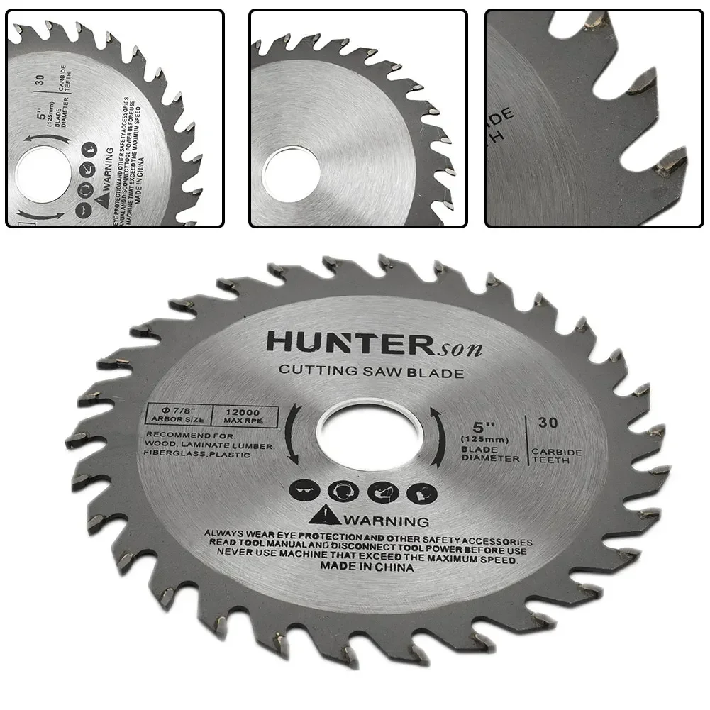 1pc 5inch 125mm Carbide Tipped Saw Blade 30 Teeth Wood Cutting Disc For  Solid Wood Wood-based Panels Plywood Cutting Tools Home