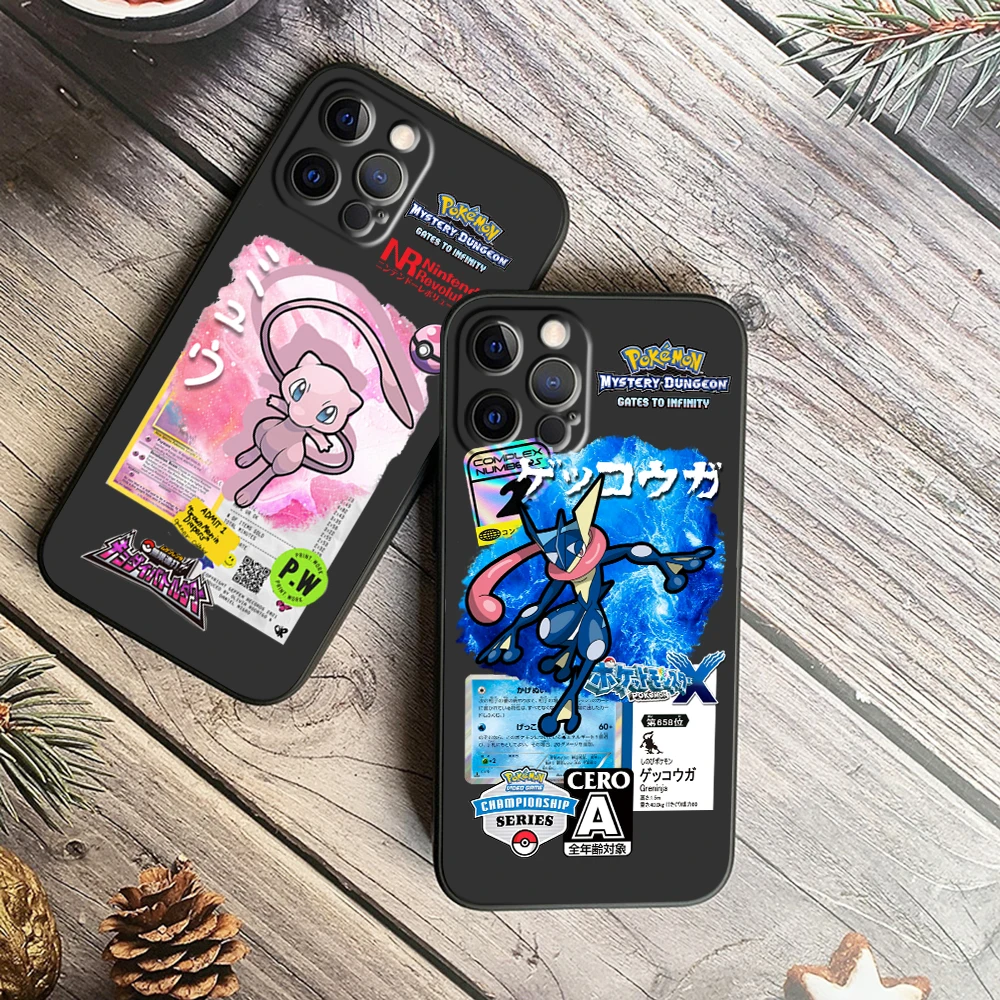 Pokemon Greninja Jigglypuff For iPhone 15 14 13 12 11 XS XR X 8 7 SE Pro Max Plus Mini Black Funda Phone Case