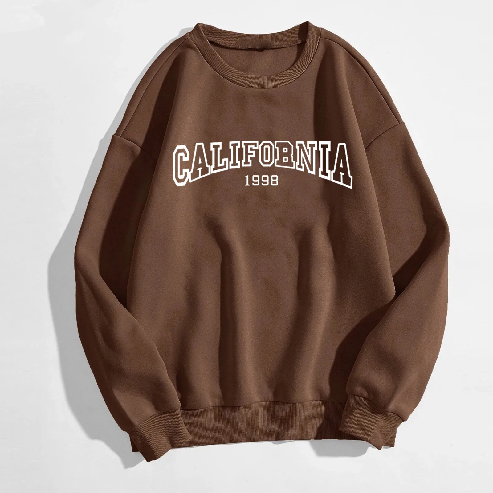 Woman Sweatshirts California West Coast Printing Hoody Crewneck Drop Sleeves Pullover Warm Soft Ladies Sportswear Autumn 2024