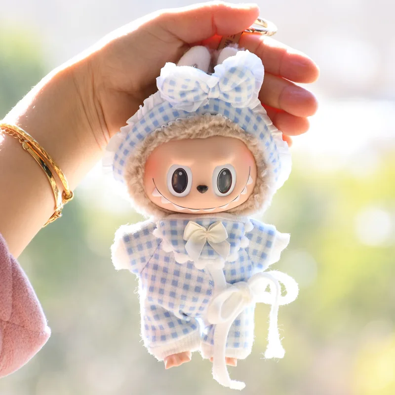 17 centimetri Carino Mini Peluche Vestiti della Bambola Vestito Accessori Per La Corea Kpop Eso Labubu Idol Bambole Gonna Cappello Abbigliamento FAI DA TE Regalo Per Bambini