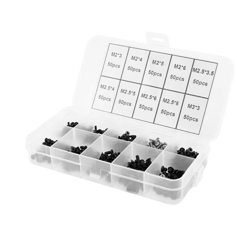 Efficient-500 Buah Kit Pengganti Sekrup Universal Laptop M2, M2.5, M3 untuk Lenovo Toshiba Gateway Samsung HP IBM Dell Acer As