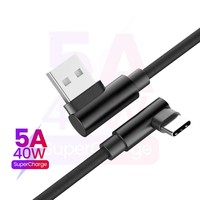 5A USB Type-C Fast Charging Data Cable 90° Elbow Quick Charging Data Cord For iPhone Samsung Xiaomi Huawei 40W Quick USB PD Wire