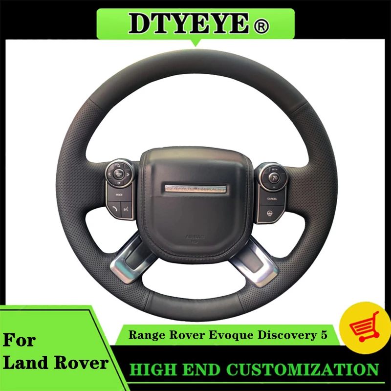 

Customized Car Steering Wheel Cover For Land Rover Range Rover Evoque Discovery 5 Car Interior DIY Original Steering Wheel Braid