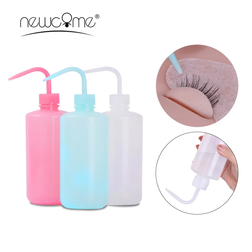 150/250/500ml Washing Eyelash Bottle Cosmetic Remover Elbow Narrow Mouth Long Tube Clean Eyebrow Skin Care Bottles Makeup Tool