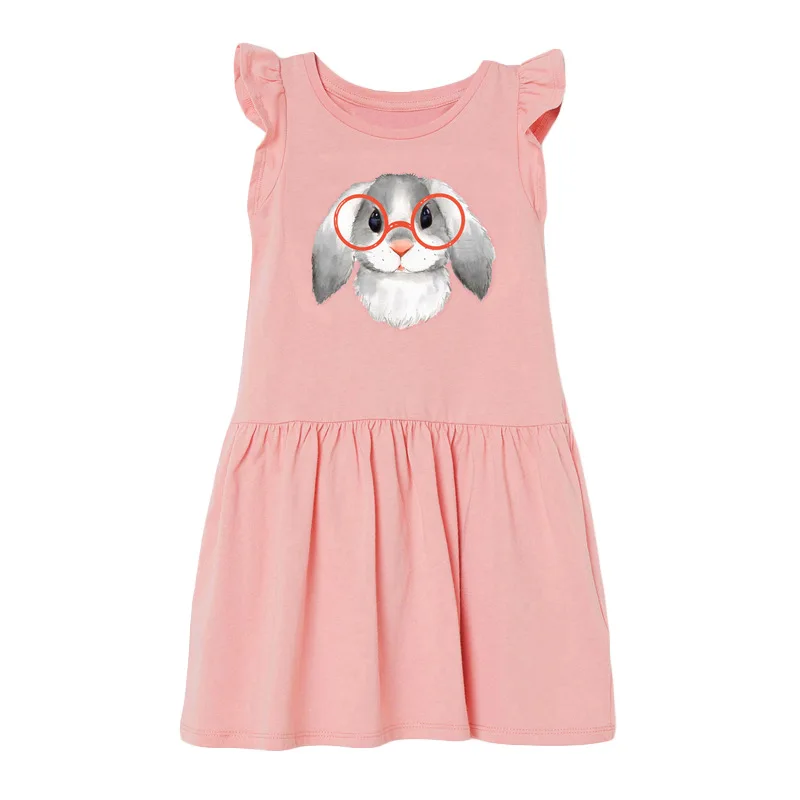 Little maven Baby Girls Summer Casual Clothes Lovely Little Genius Pretty Dress Kids Soft and Comfort Wear