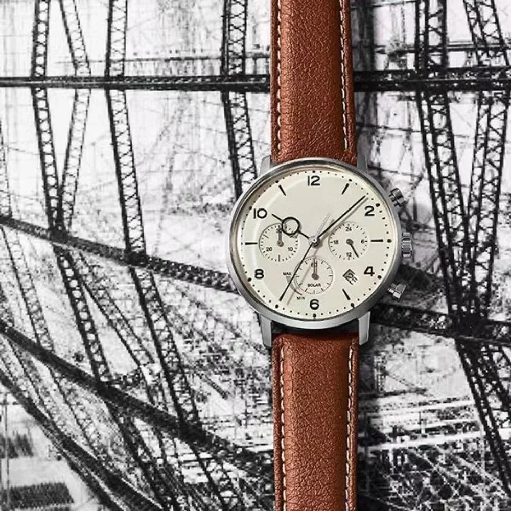 ​ 2025 Reloj cronógrafo automático de lujo Zeppelin LZ129 Hindenburg para hombre, cristal de zafiro, correa de cuero genuino, estilo empresarial