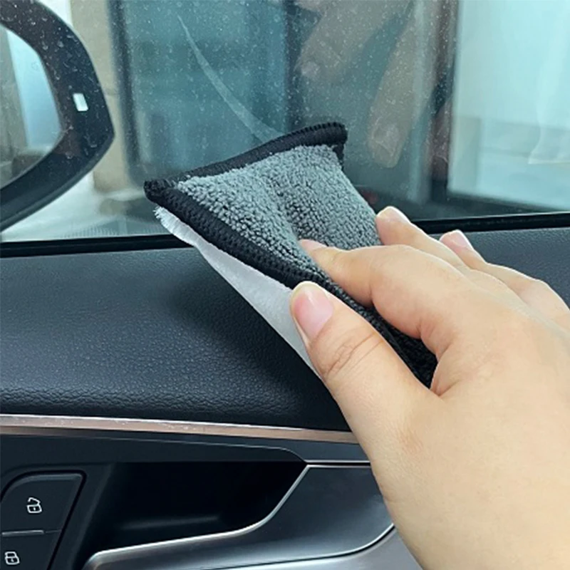 Car Microfiber Interior Scrubbing Sponge Car Wool Cashmere Cleaning Pad Tool Washing Towel Microfiber Interior Wash Pad Cloth