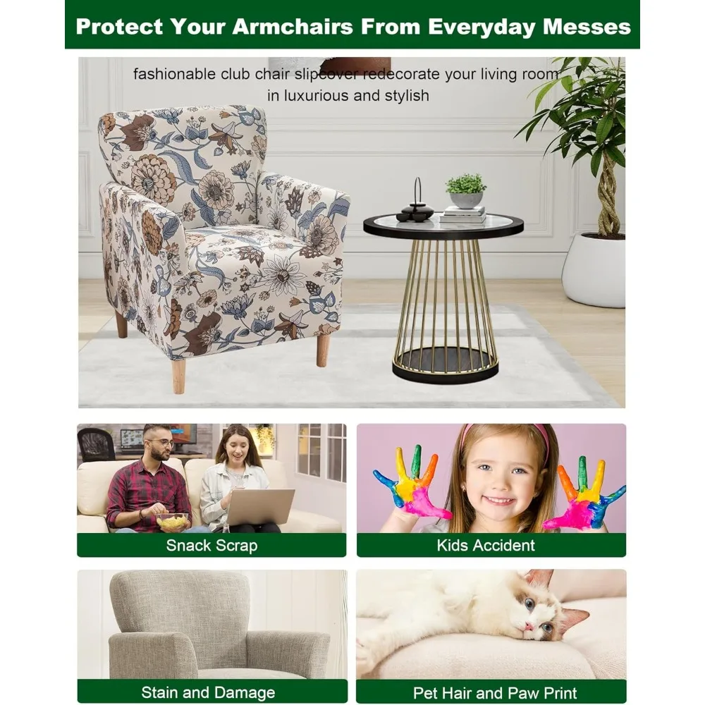 Capa elástica moderna para poltrona de banquete, 1 peça com braços, protetor macio para sala de estar, sofá de escritório