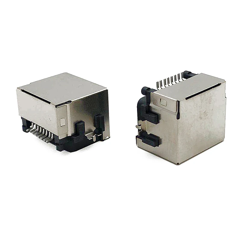 10PCS RJ45 Connector With Shield Shell Countersunk Plate Socket 8P8C Patch H=8.6/6.8/5.5mm Notebook Network Port