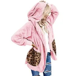 Winter Fleece Sweater Fleece Hooded Oversized Long Cardigan Teddy Fluffy Autumn Winter Ladies Warm Wear Female Sweaters