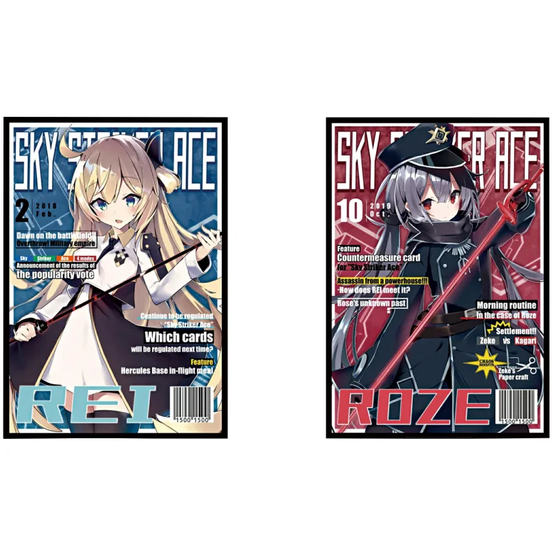 60 pz/set Yu Gi Oh Cards Sleeve Sky Striker Ace Raye Magazine Style Anime Game versione normale custodia protettiva per carte colorate fai da te