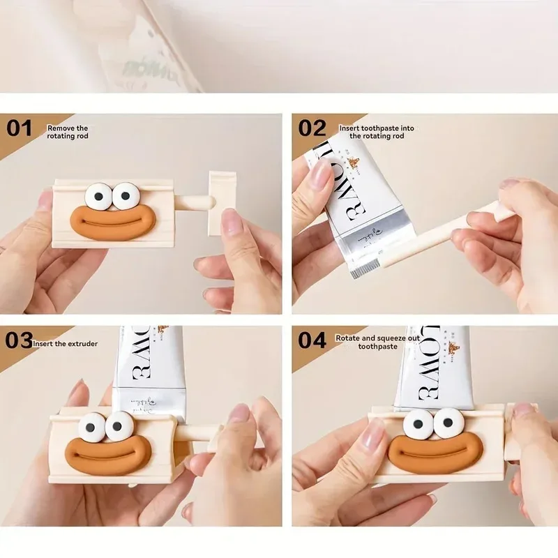 [Popular Exclusion] Easy Open Toothpaste Dispenser - Cute Large Mouth Design, Manual Bathroom Accessory for