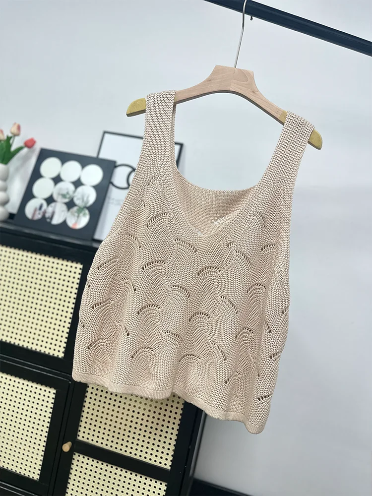 

High Quality 2024 Vest Large and Short Knitted Layered Cotton Vest for Women's Autumn and Winter Underwear Sweater