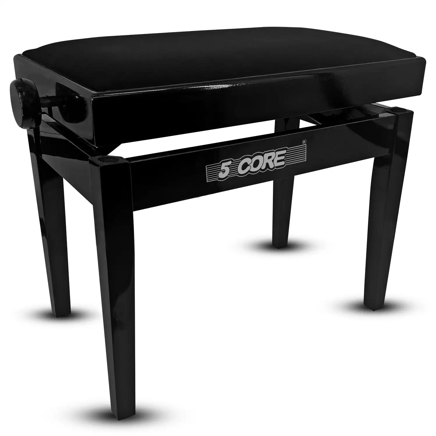 

5 Core Adjustable Piano Bench Thick 3.25" Solid Wood Keyboard Stool Heavy Duty Musician Chair PNB 480 BLK