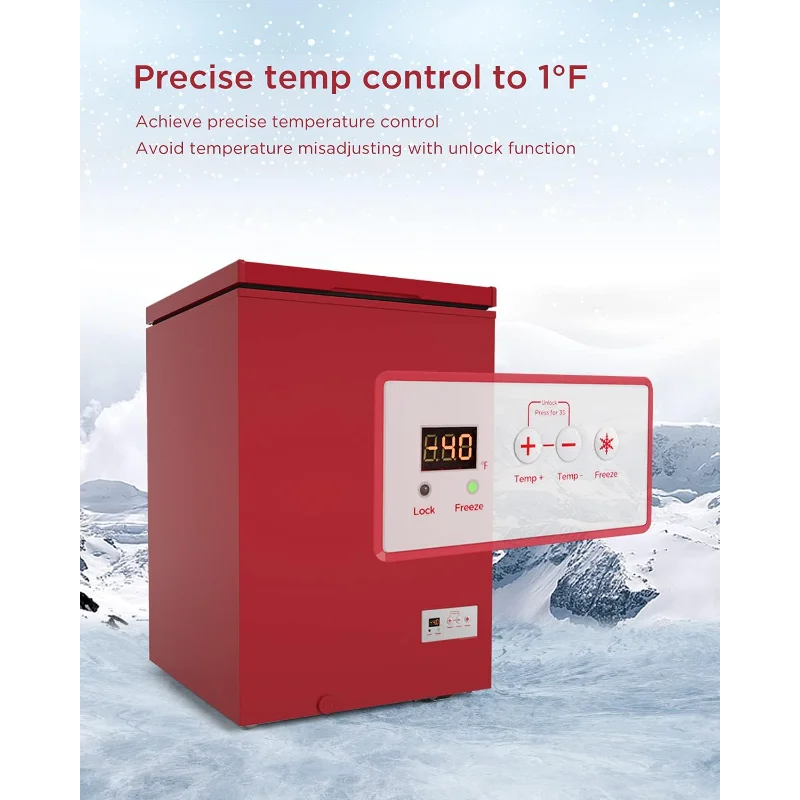 Northair Low temperature Chest Freezer - 3.5 Cu Ft with 2 Removable Baskets - Reach In Freezer Chest - 14℉ to -40℉