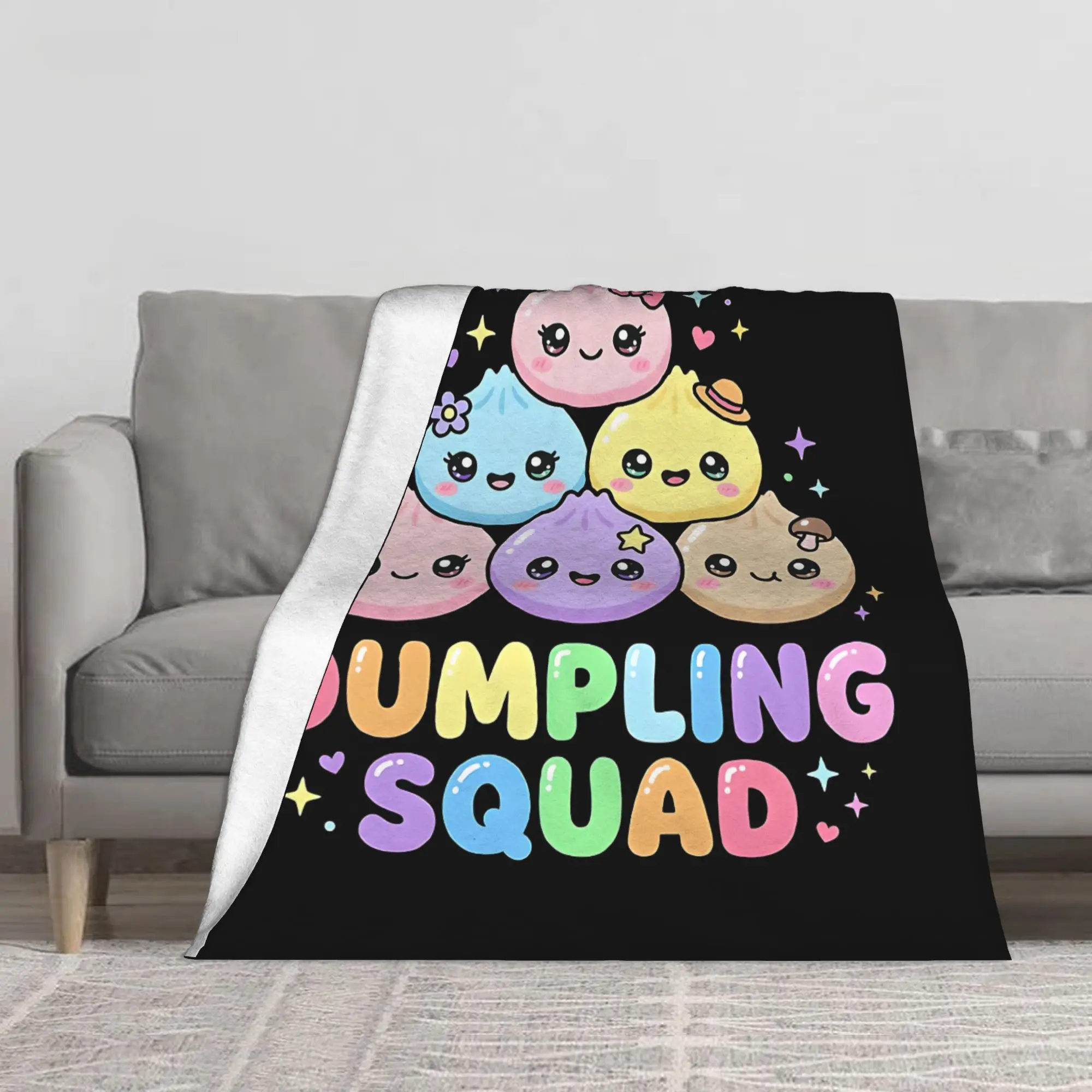 1PC Dumpling Squad Cute Kawaii Blanket Throw Blanket Novelty Warm Blanket All Season Gift