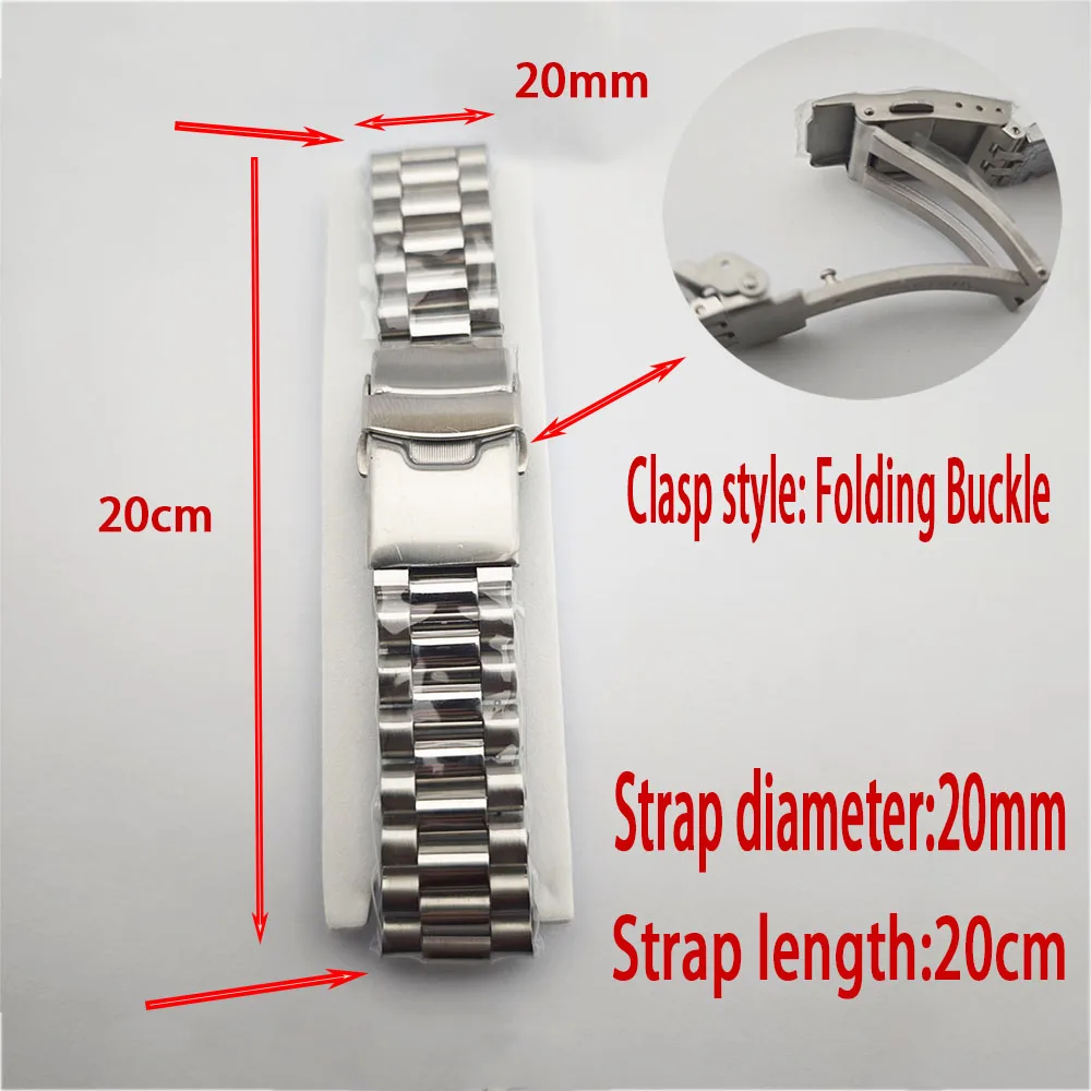 

Men's watch strap 20MM wide stainless steel strap expansion QQ suitable for watch case diameter mouth 20MM accessories