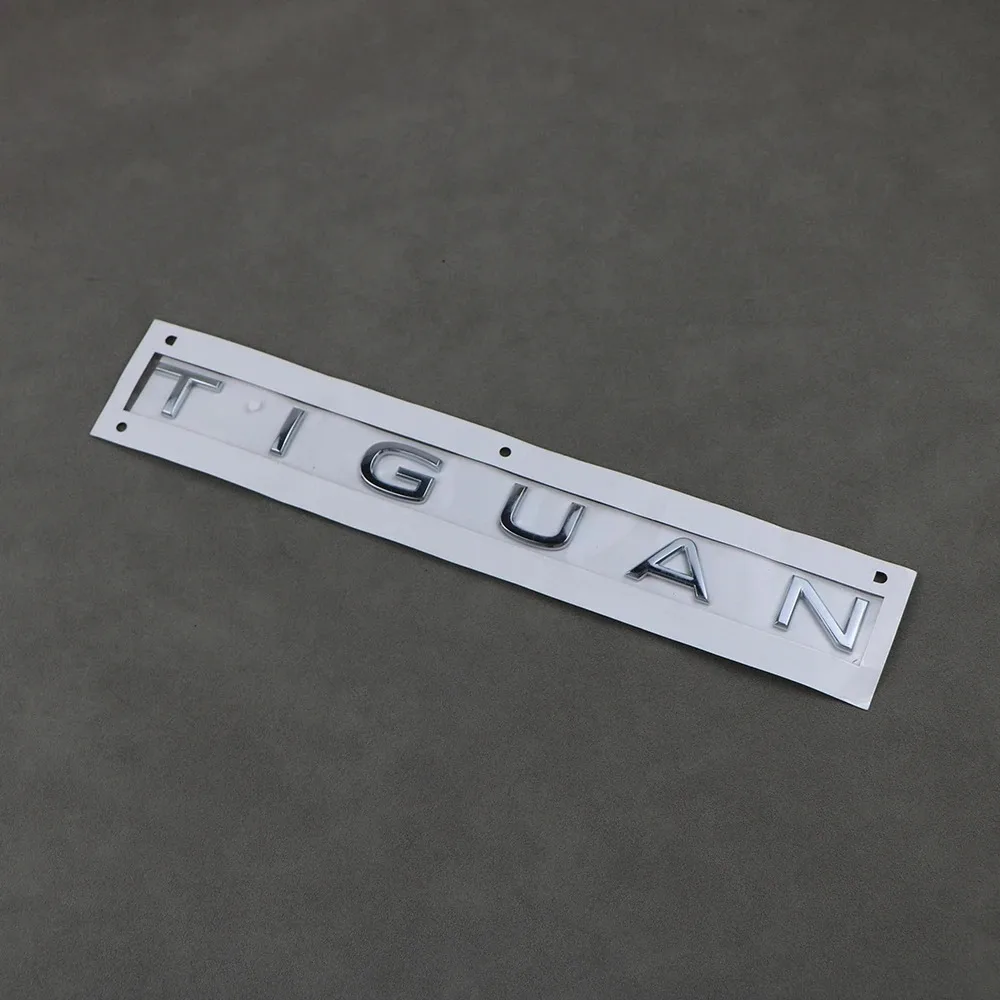 Rear Trunk Emblem Tiguan Logo Badge Sticker ABS Plastic Silver For VW Tiguan