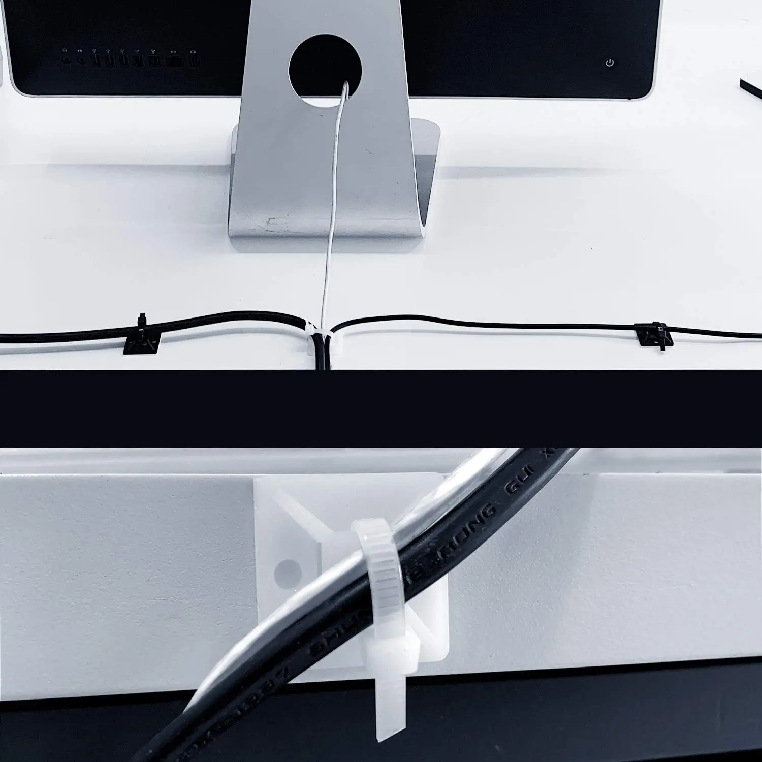 Self-locking plastic nylon tie + Nylon Square Plastic 3M Self Adhesive Wire Zip Fixed Seat Holder Cable Tie Mount Base
