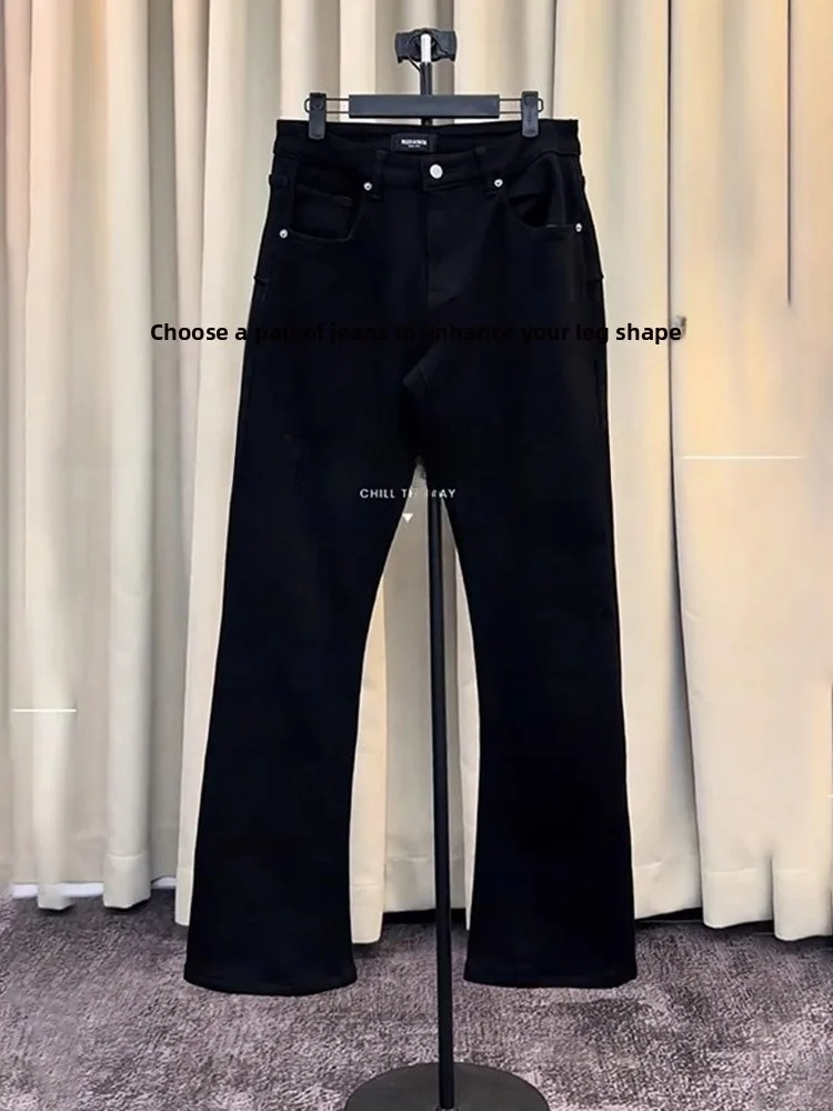 

Мужские джинсы Bla с широкими штанинами, утягивающие микро-расклешенные эластичные брюки большого размера, большие прямые брюки-трубы, повседневные джинсы