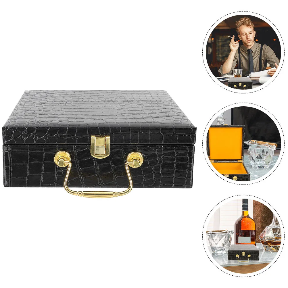 

Cigar Storage Case Crocodile Pattern Flip Cover Humidor Portable Protective Cigar Holder For Travel Large Capacity Container