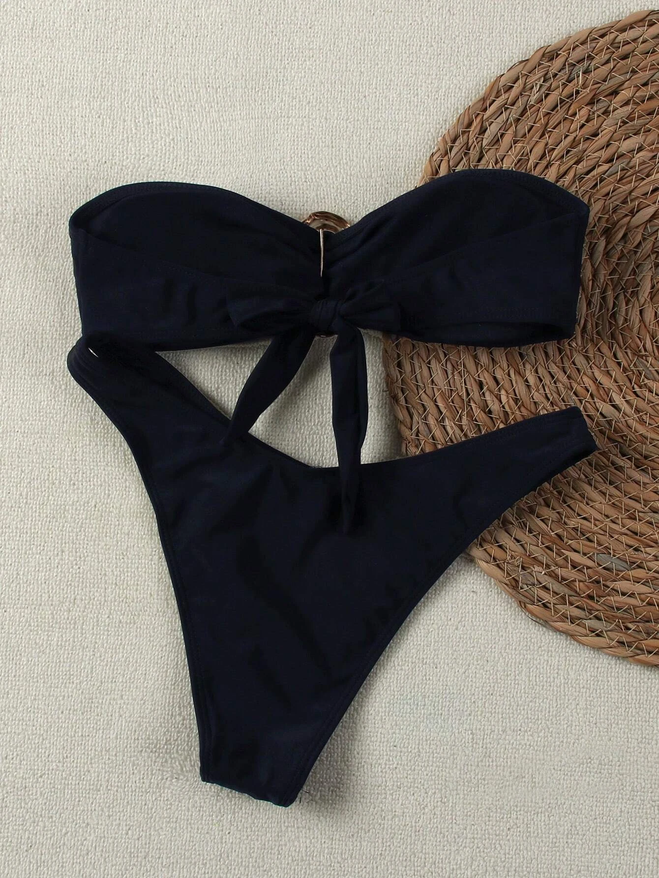 2026 Bandeau Bikinis Women Striped Padded Swimwear Female Sexy Swimsuit Solid Bathers Bathing Swimming Swim Suit Beachwear view 6