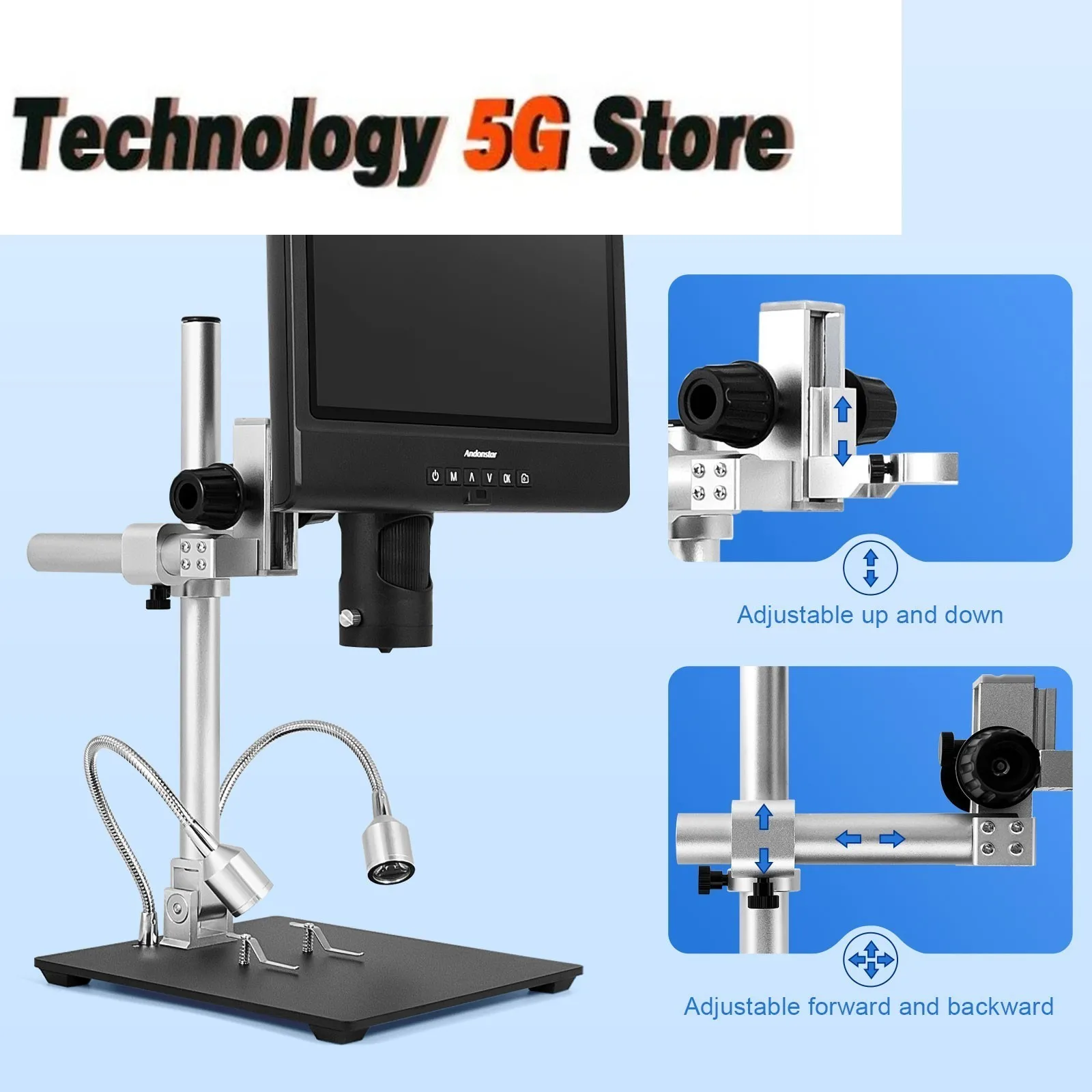 Andonstar AD249-M 10-inch LCD Screen Digital Microscope for Electronics Soldering and Repairing