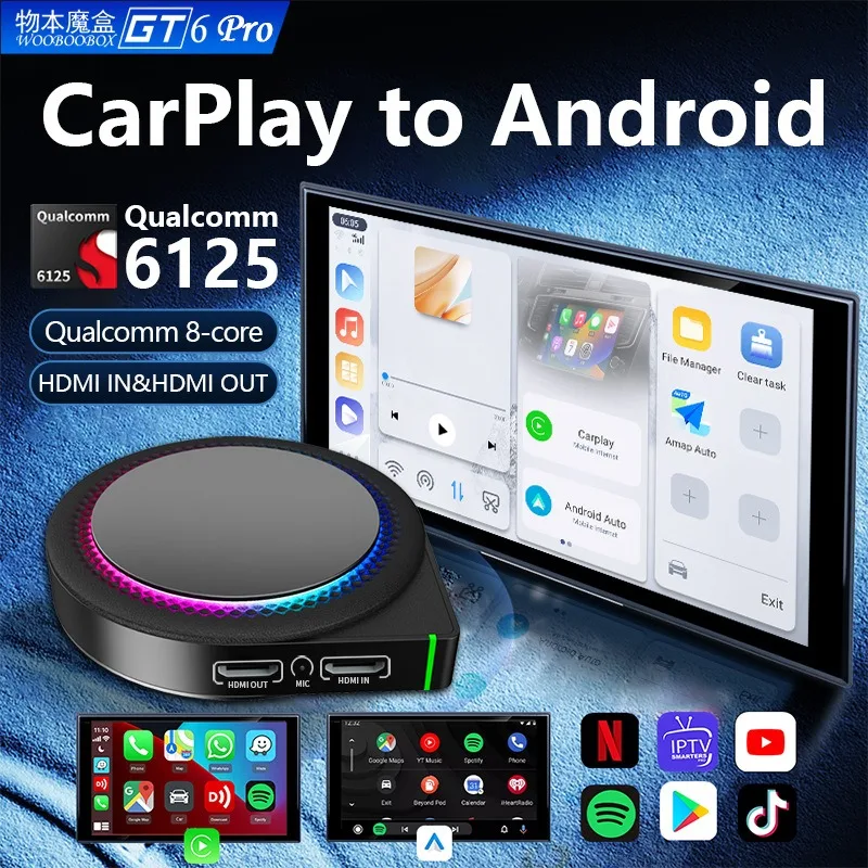 Ai Box Carplay android Android 13 8G + 128G Smart Android TV Box CarPlay Android Auto Adapter