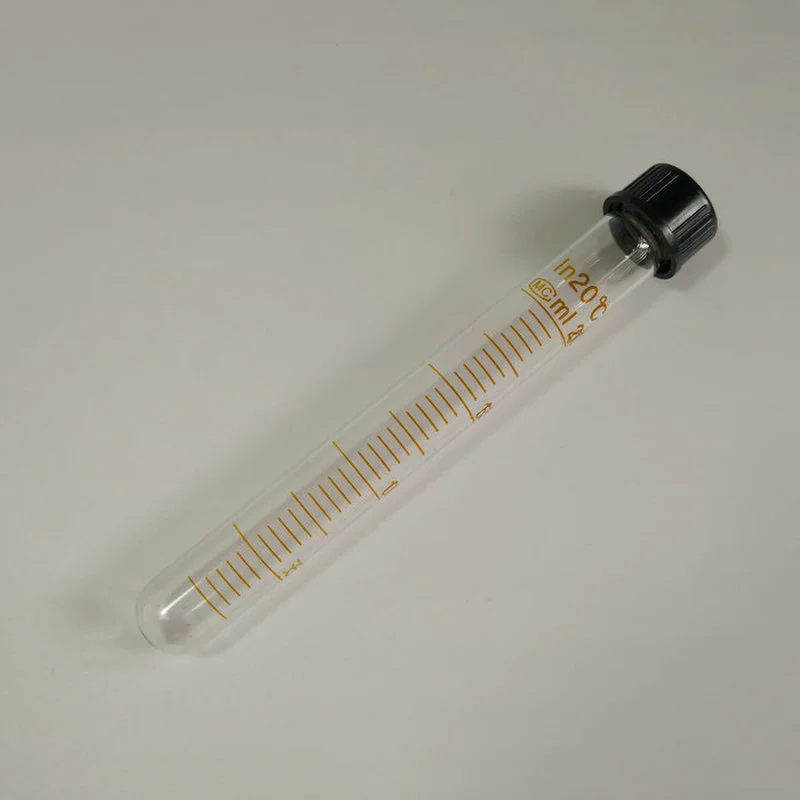 10Pcs/Lot 20ml Screw Top Graduated Glass Test Tubes Screw Caps With Silicon Rubber Liners Centrifuge Tube Autoclavable