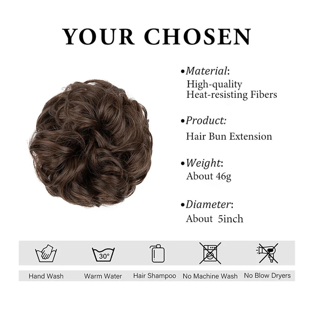 Synthetische unordentliche Brötchen Haarteil lockige gewellte Haar Brötchen Haar gummis Verlängerungen zerzaust Hochs teck frisur Haar teile für Frauen