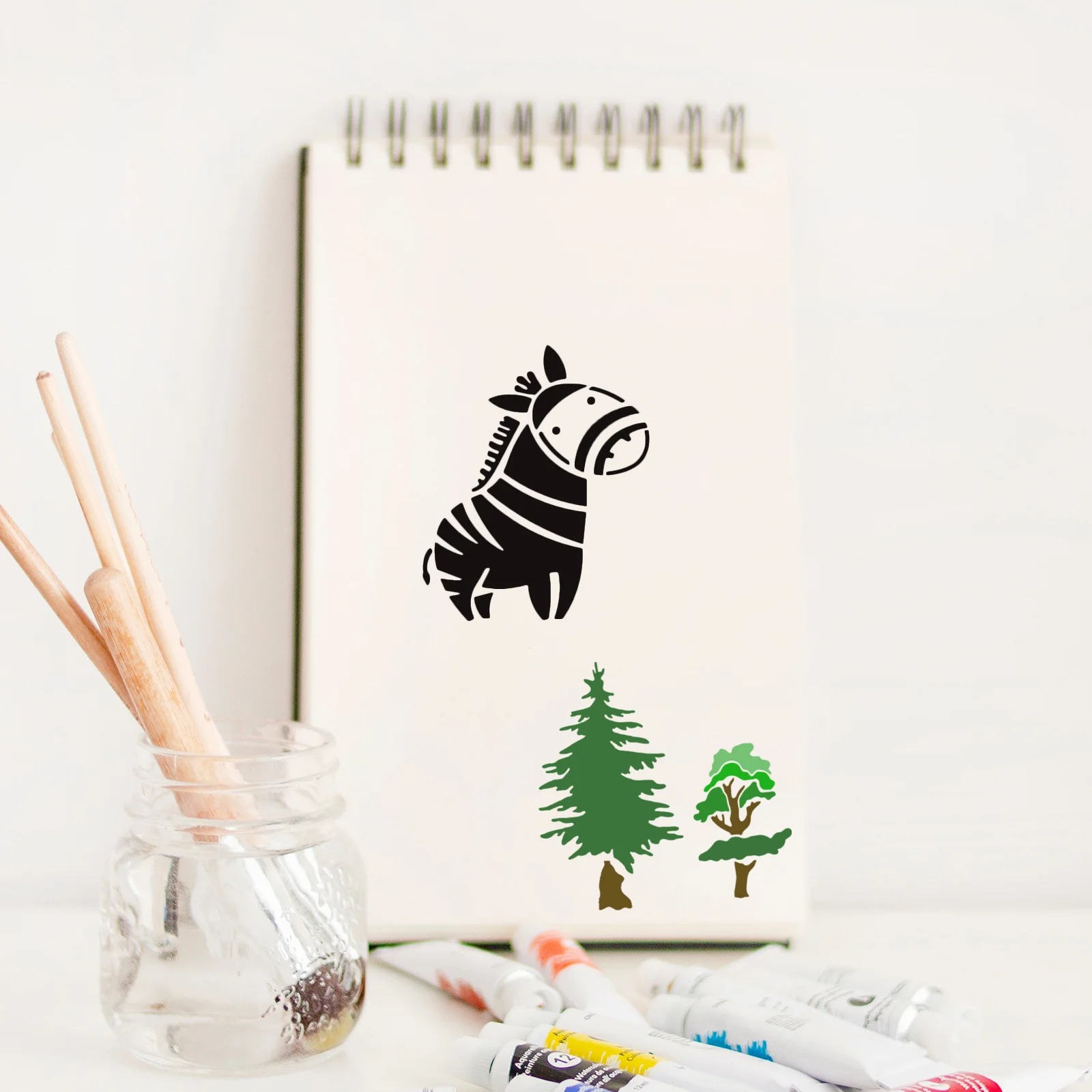 

20Pcs Animals Painting Stencils Cartoon Drawing Templates Plastic Mold Crafting Painting Tools for Crafts