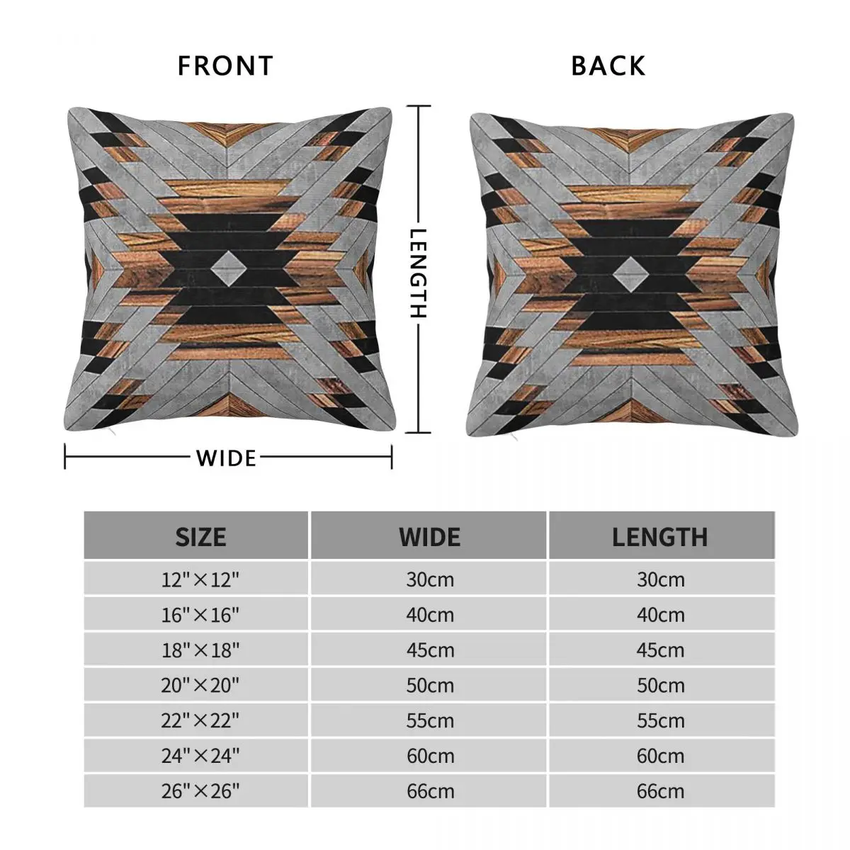 Urban Tribal Pattern No.6 Aztec Concrete And Wood Pillowcase Cushion Comfort Throw Pillow Sofa Decorative Cushions Used