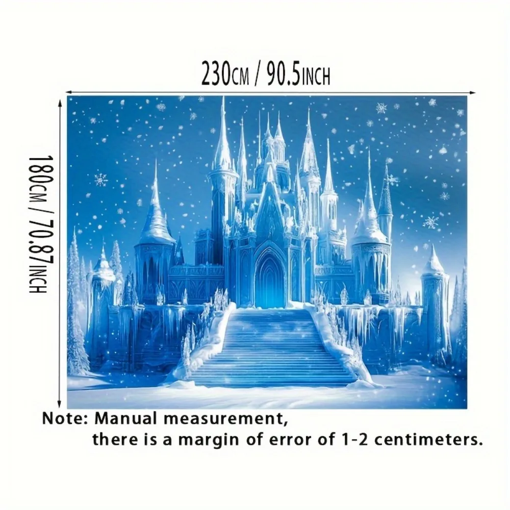 خلفية قلعة الشتاء المستوحاة من فروزن - خلفية تصوير لحفلات العطلات والمناسبات