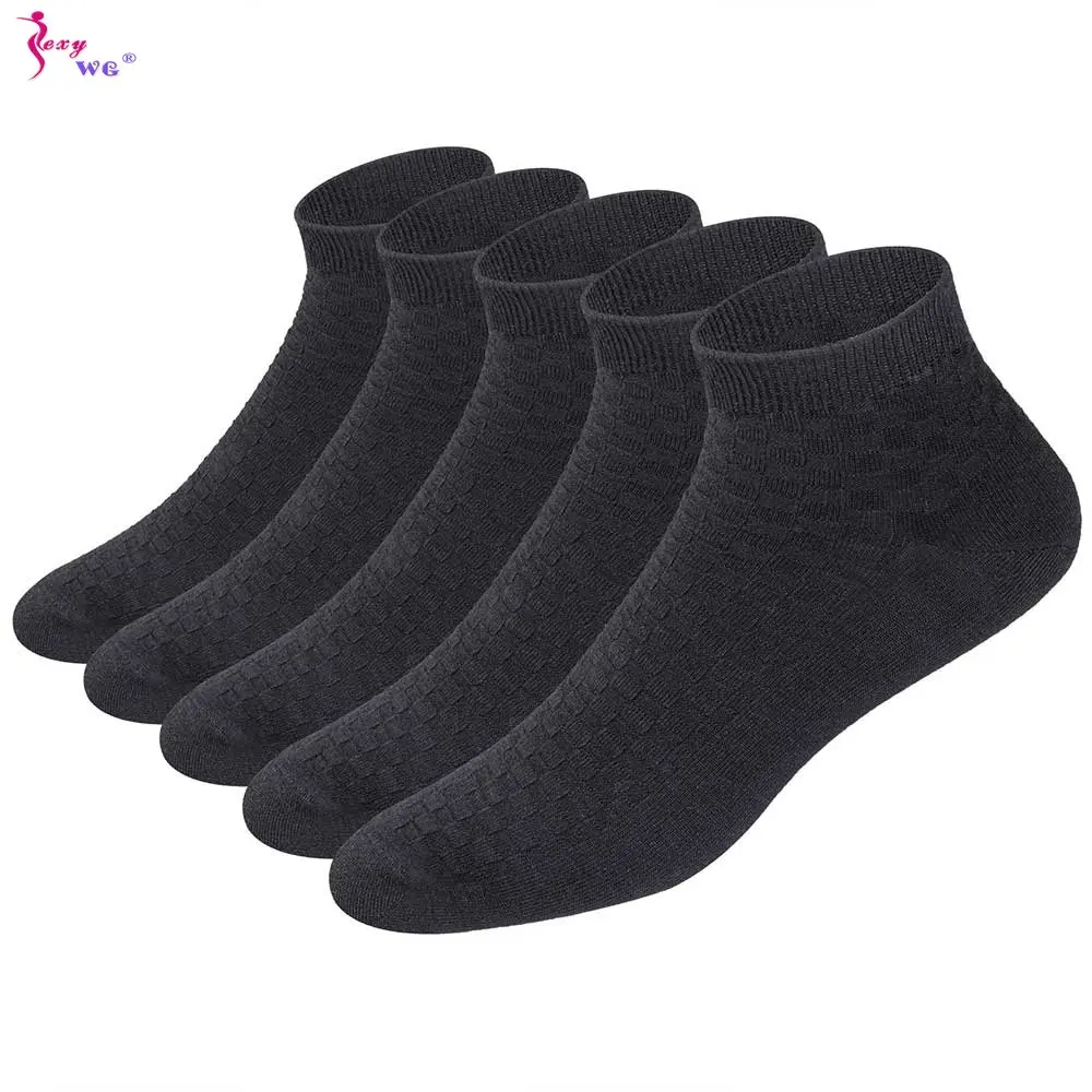 

SEXYWG 5Pairs Men's Cotton Socks Low Tube High Quality Casual Breathable Warm Sports Running Crew Socks for Men Soft Sock