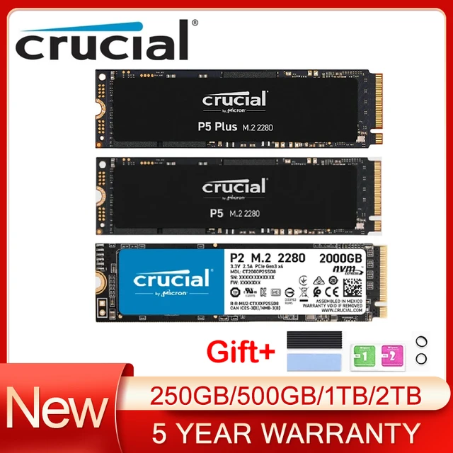 Crucial Ssd P5 Plus/p3 Plus Pcie 4.0 & P3/p2 Pcie 3.0 500gb 1tb 2tb 3d Nand  Nvme M.2 2280 Gaming Solid State Drive 4t Hard Drive - Solid State Drives -  AliExpress