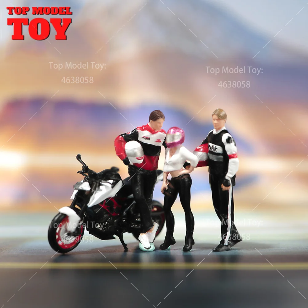 Miniature dipinte 1/87 1/64 1/43 Driver per moto e corse Boy Girl Scene puntelli figure bambole modello per auto giocattolo per veicoli