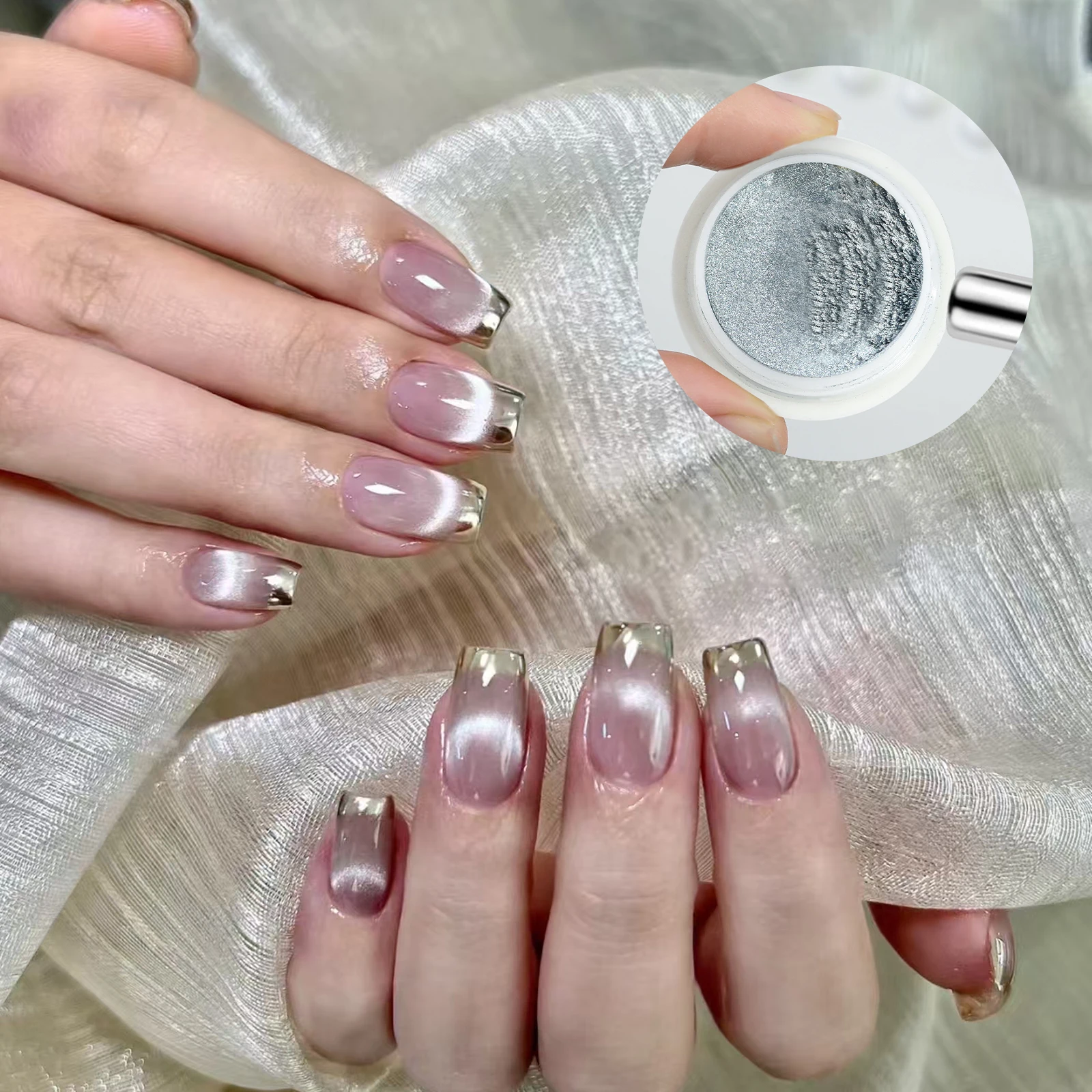 Aurora Cat Magnetyczny Puder do Paznokci Chrom Pigment Metaliczny Efekt Kameleon Brokat do Paznokci Dekoracja Manicure