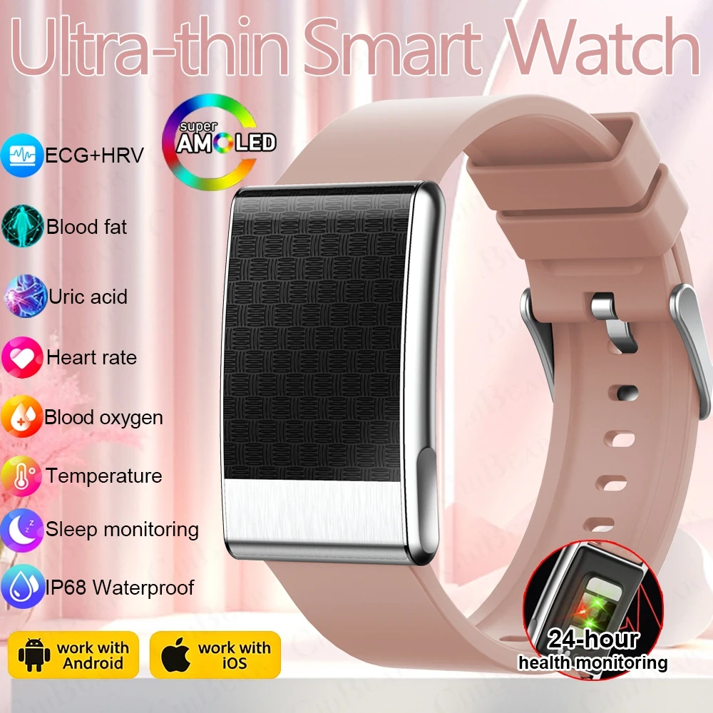 

2026New 8mm Ultra-Slim SmartWatch Women ECG Heart Rate Blood Pressure Blood Oxygen Monitoring Bluetooth Call Smart Watch Women
