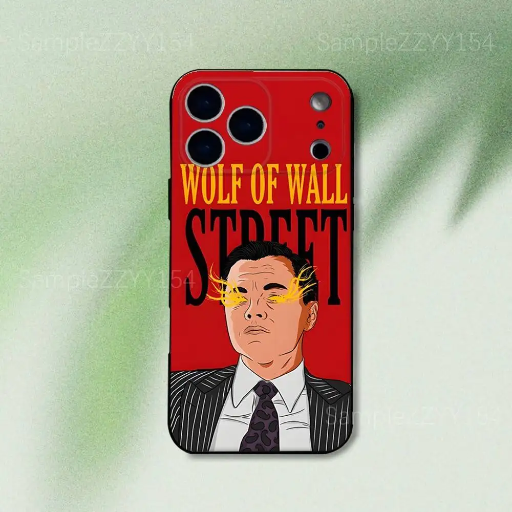 حافظة هاتف W-Wolf Of Wall Street لهاتف iPhone 17,16,15,14,13,12,Pro,Max,Plus,E,SE4,Air,Mini Black Soft Funda