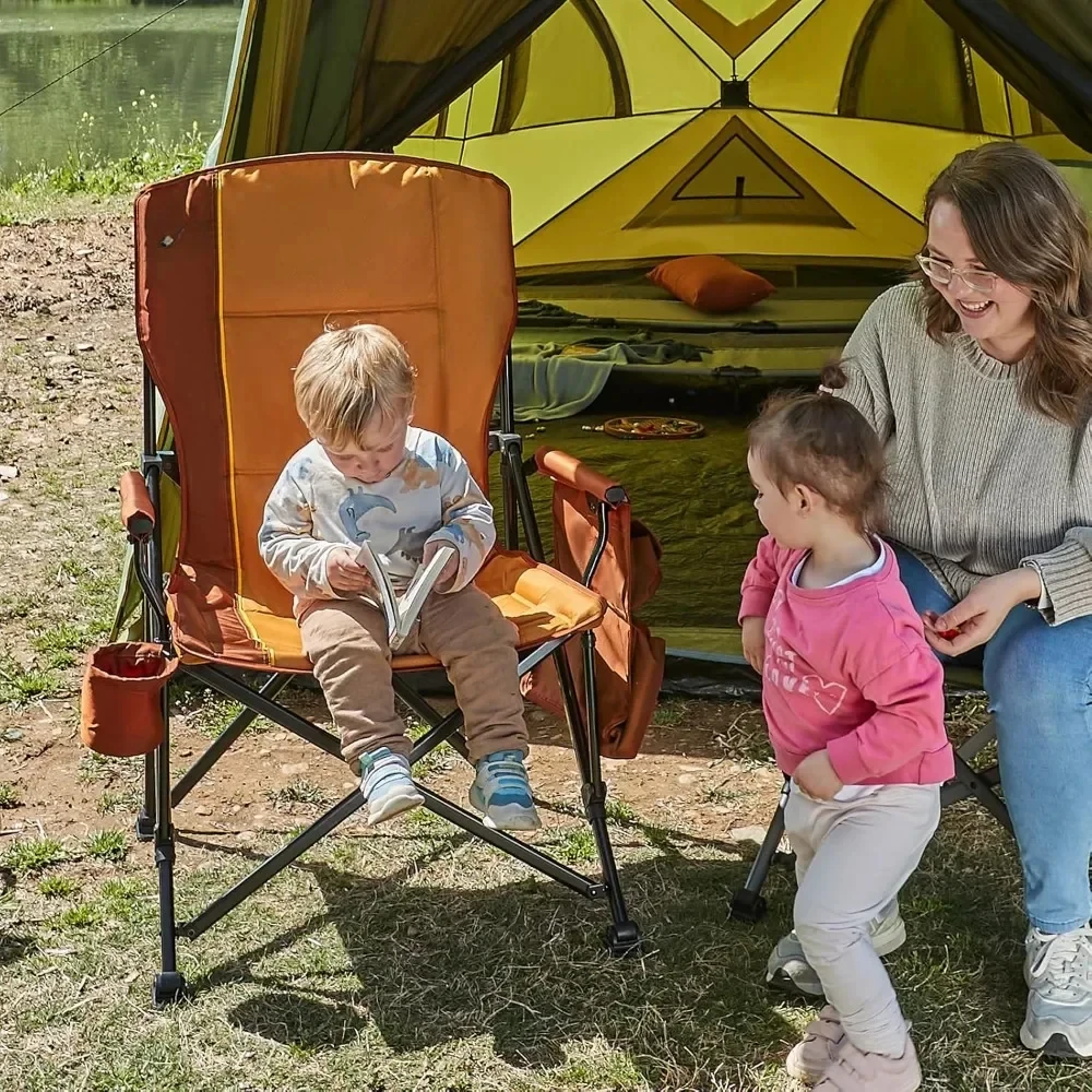 Übergroßer klappbarer Campings tuhl hohe Rückenlehne für Erwachsene unterstützt bis zu Pfund mit Getränke halter, Seiten tasche Kühltasche