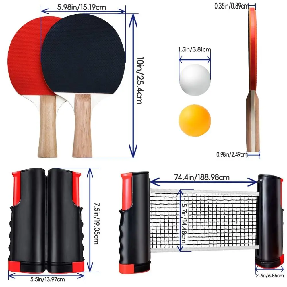 Retractable Net Ping Pong Net Frame Set Carry Bag Complete Accessories Table Tennis Set Easy Setup Design Lightweight