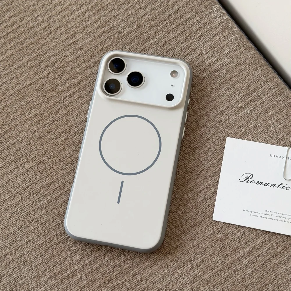 

Чехол для телефона 2-в-1 с контрастными цветами и магнитной фиксацией для iPhone 17 Pro Max 16 15 14 13 12 Pro Max, матовая панель, противоударный