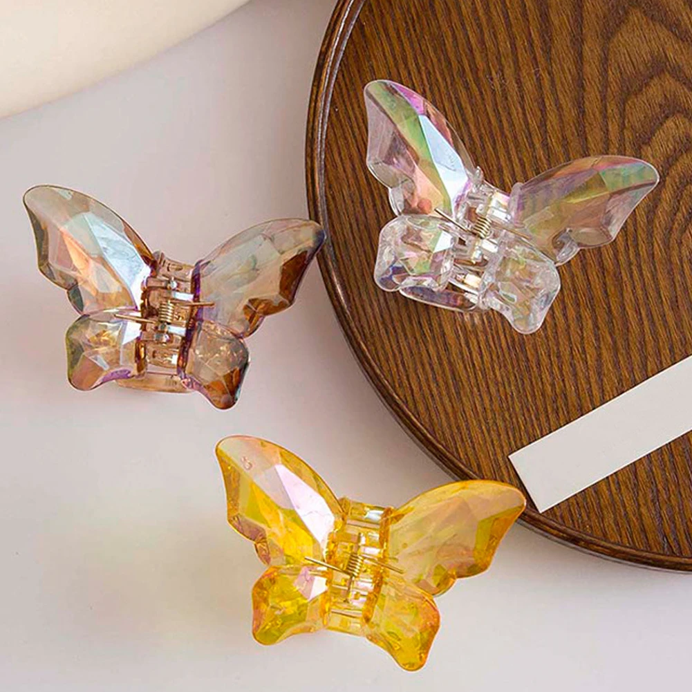 Butterfly Resin Hair Clip Crabs Transparent Hairclip Acrylic Cute Accessories For Women Girls Shark Clip Frosted Hair Claw