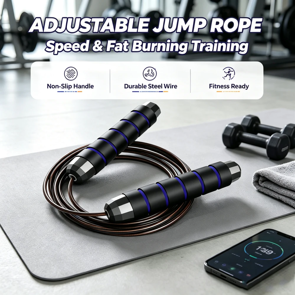 調整可能な高速ジャンプロープ、スチールワイヤー製スキッピング - Speed Parachute Sprint のレビューと価格